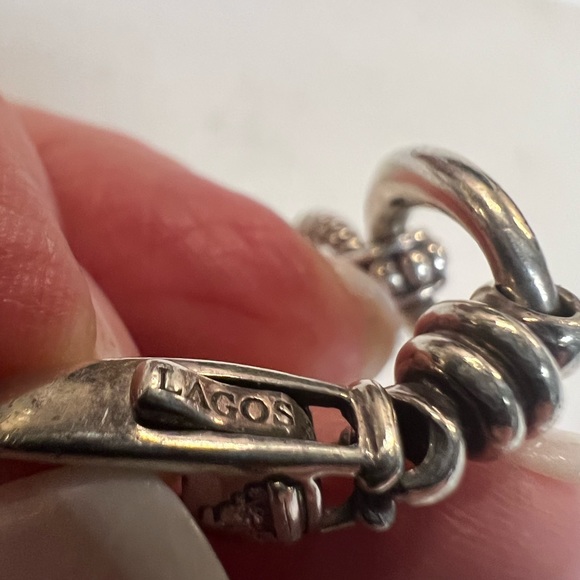 LAGOS Venus Sterling Silver Genuine Turquoise Doublets Link Bracelet - Picture 6 of 6